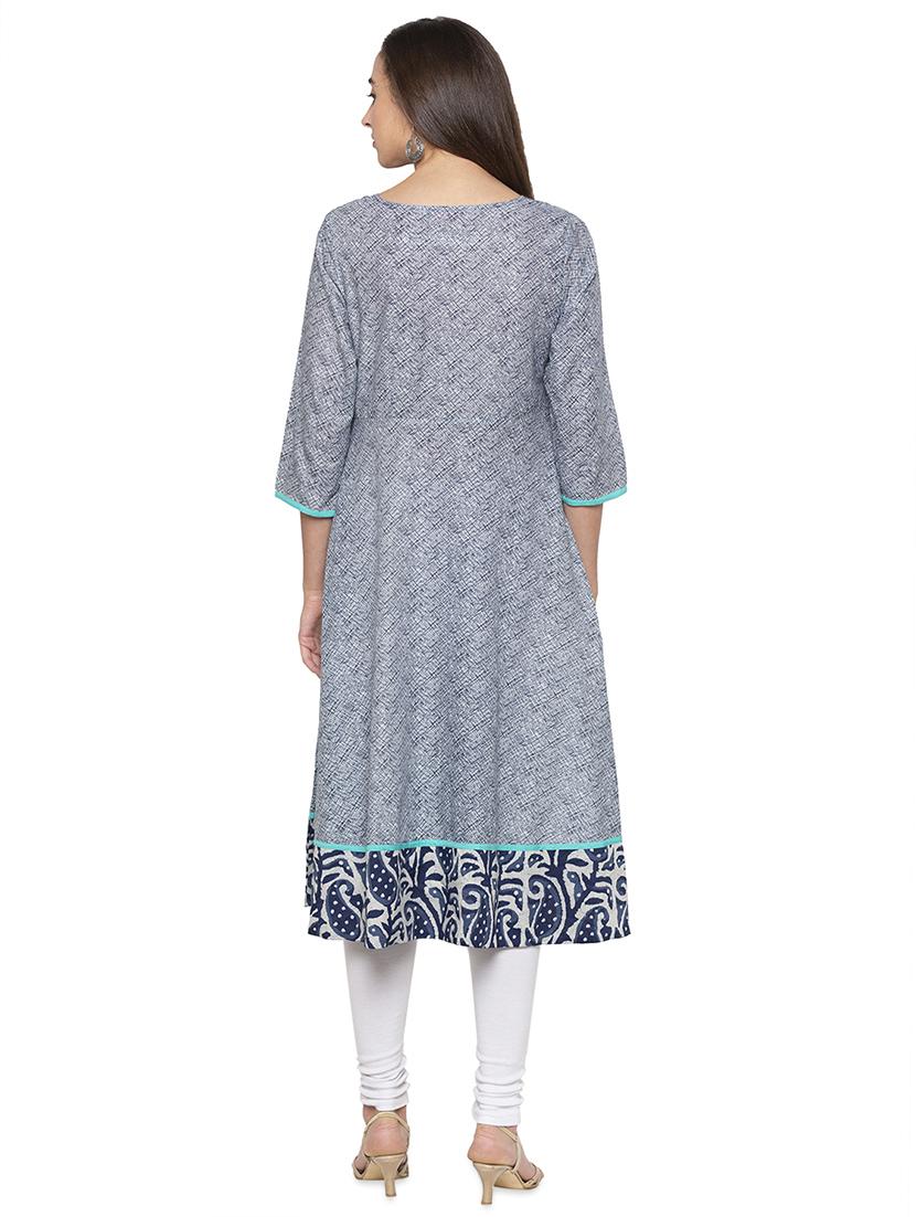 printed a-line kurta - 16989978 - Standard Image - 2