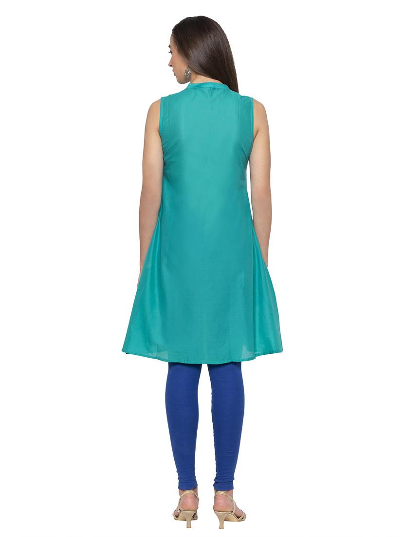 embroidered a-line kurta - 16989984 - Standard Image - 2