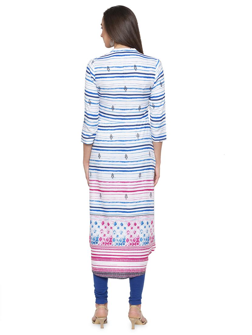 striped high-low kurta - 16989989 - Standard Image - 2