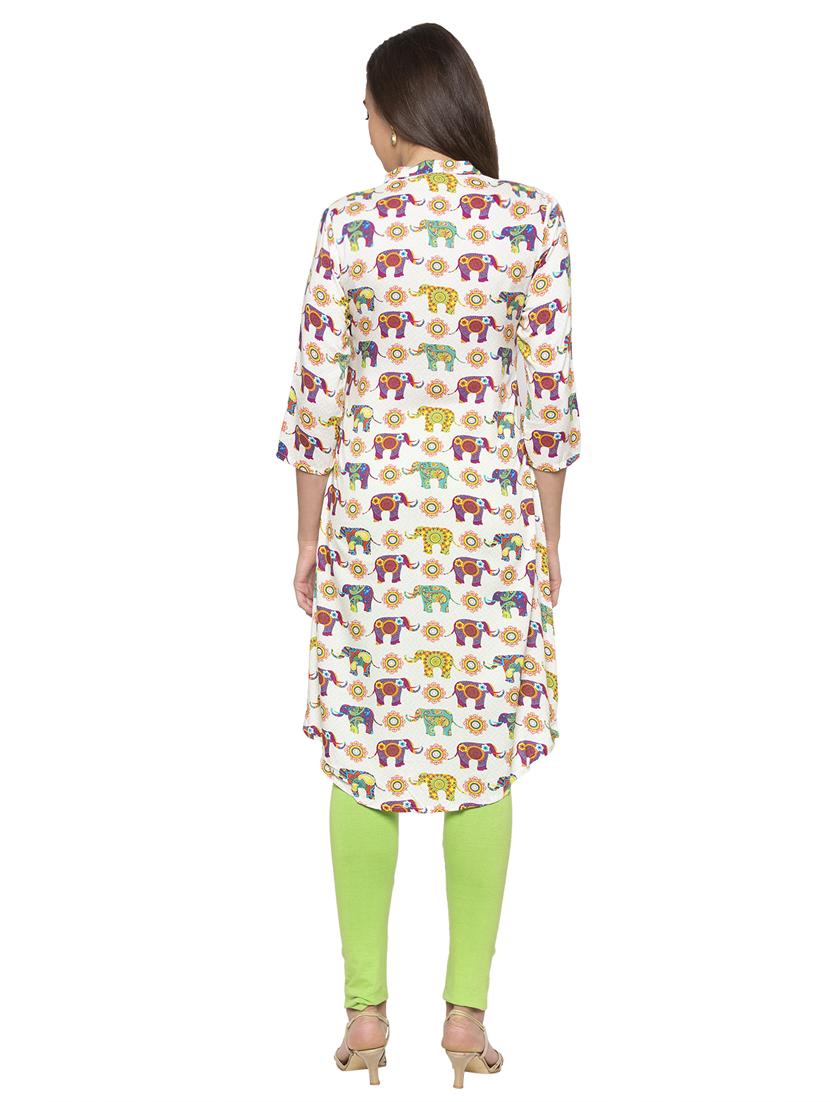 conversational high-low kurta - 16989992 - Standard Image - 2