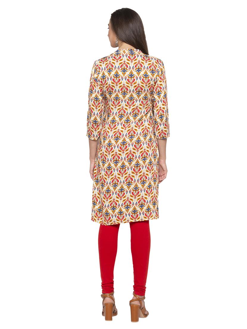 floral print straight kurta - 16990006 - Standard Image - 2