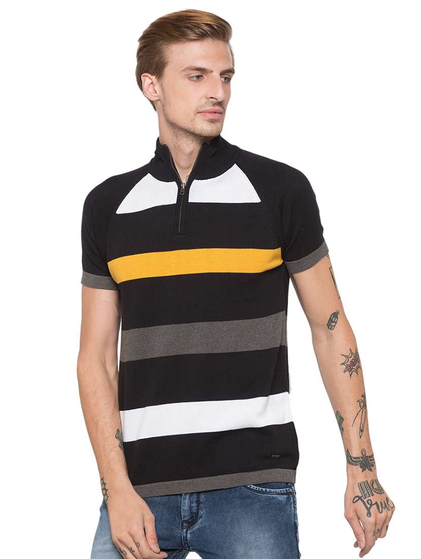 black striped raglan t-shirt