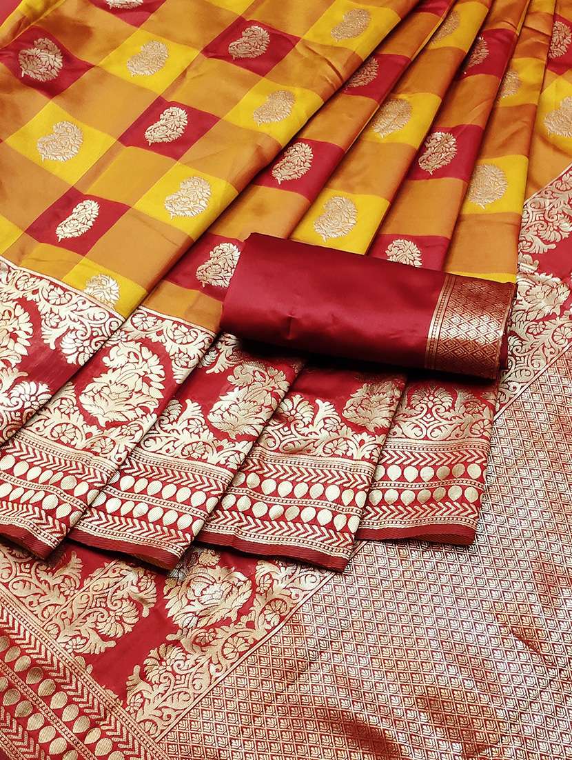 paisley woven saree with blouse - 16991043 - Standard Image - 2