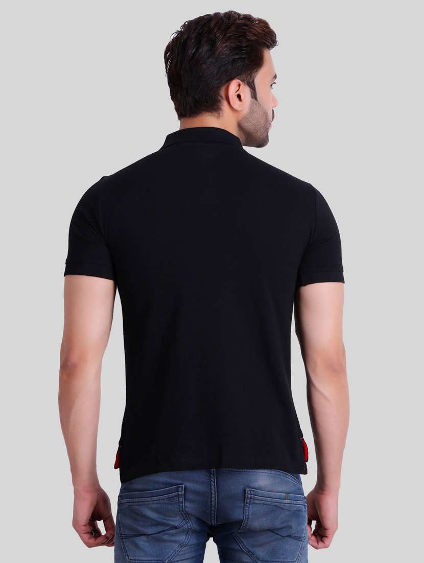 black solid polo t-shirt - 16991742 -  Standard Image - 2