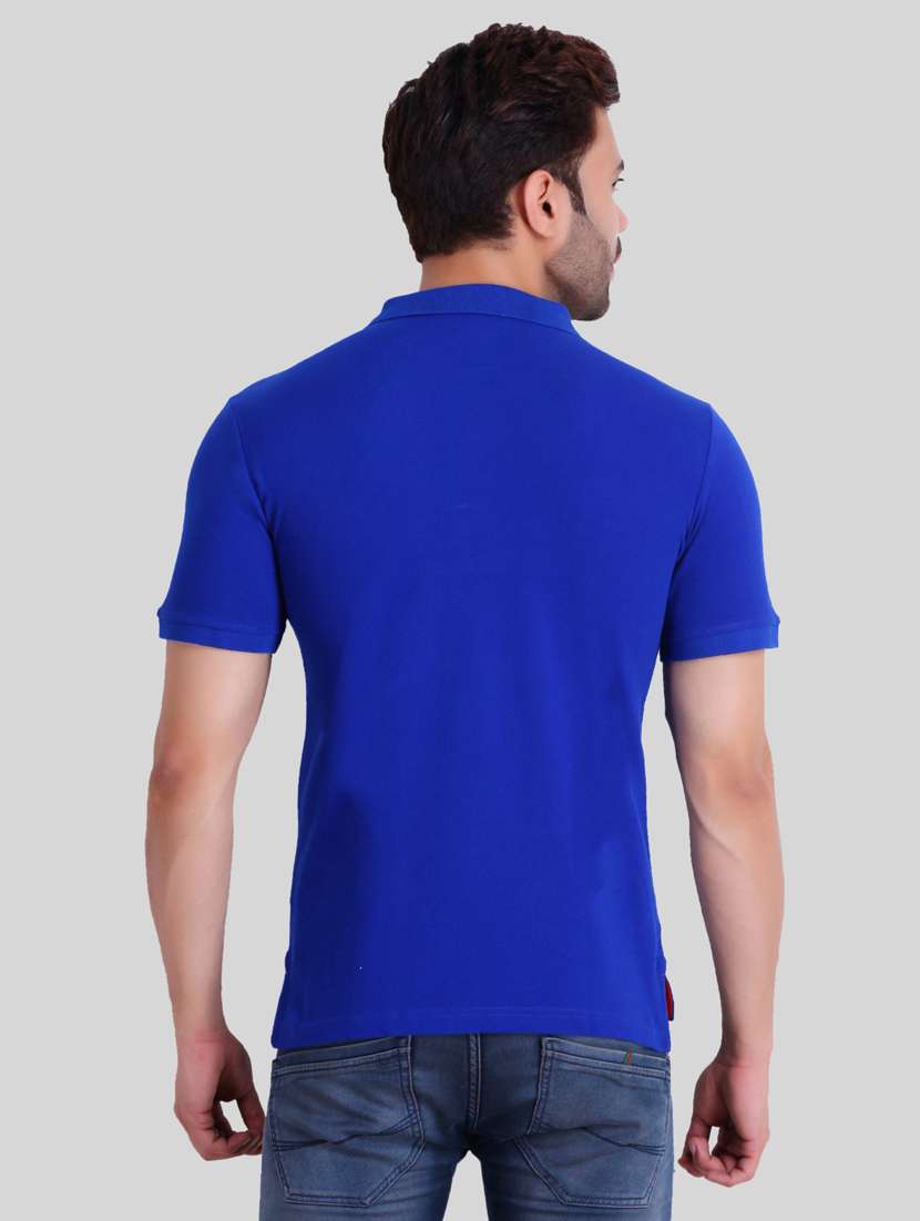 blue solid polo t-shirt - 16991744 -  Standard Image - 2