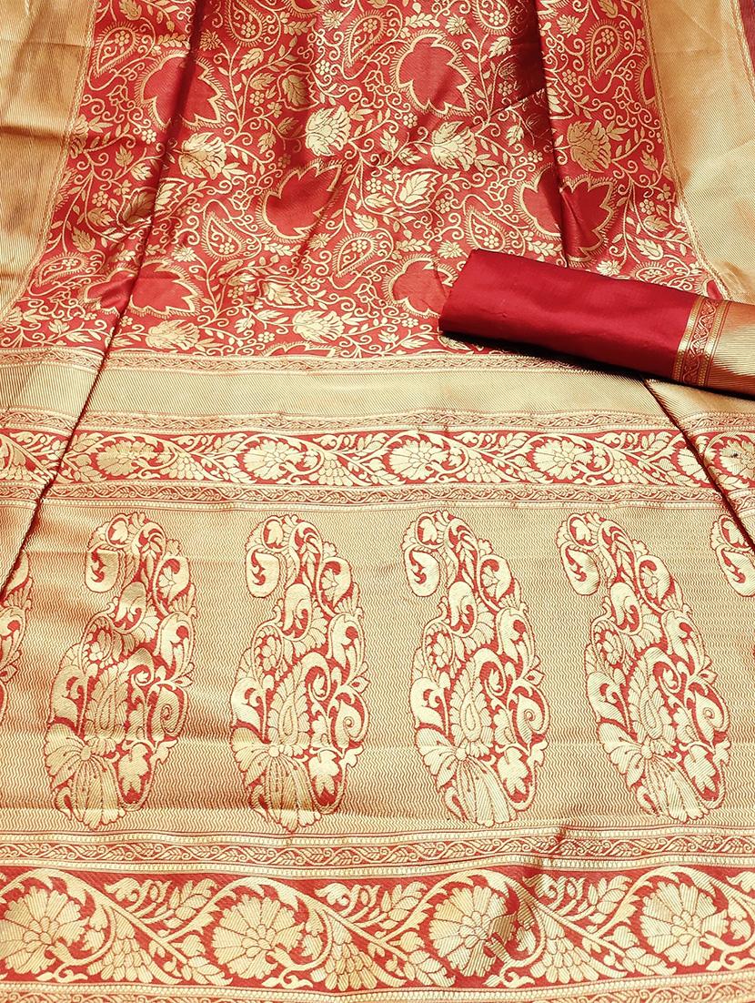floral banarasi saree with blouse - 16991786 - Standard Image - 2
