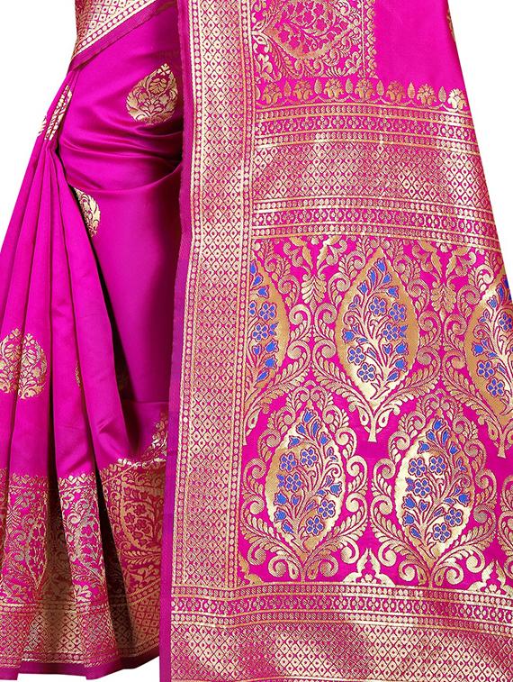 self design banarasi saree with blouse - 16991793 - Standard Image - 2