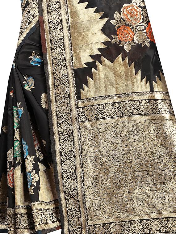 self design banarasi saree with blouse - 16991794 - Standard Image - 2