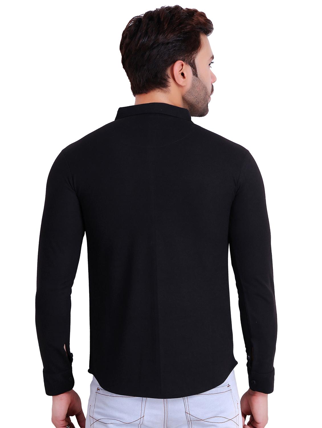 black solid casual shirt - 16993161 - Standard Image - 2