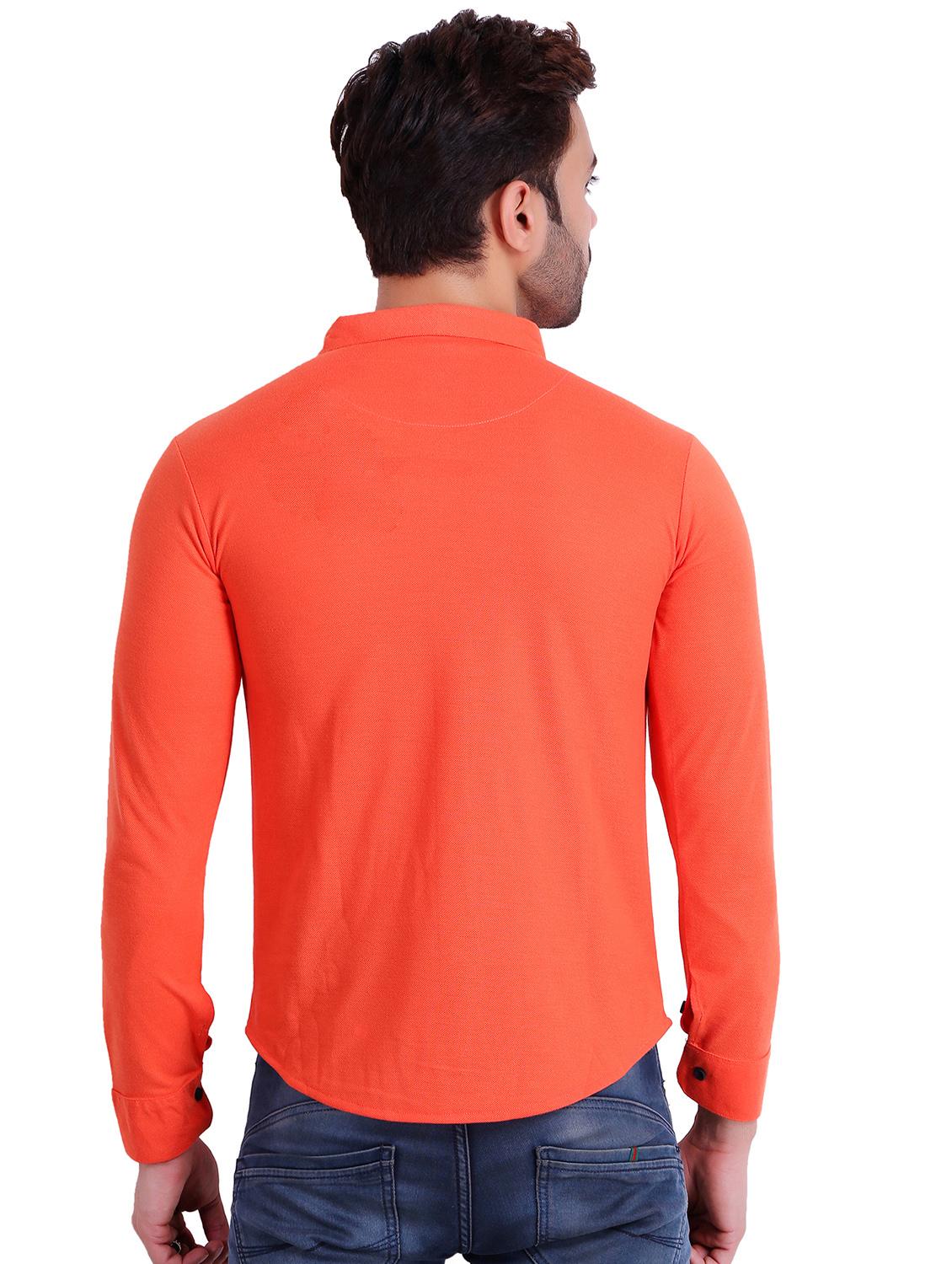 orange solid casual shirt - 16993165 - Standard Image - 2