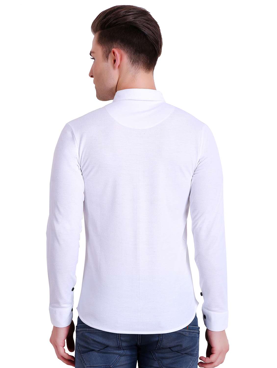 white solid casual shirt - 16993166 - Standard Image - 2