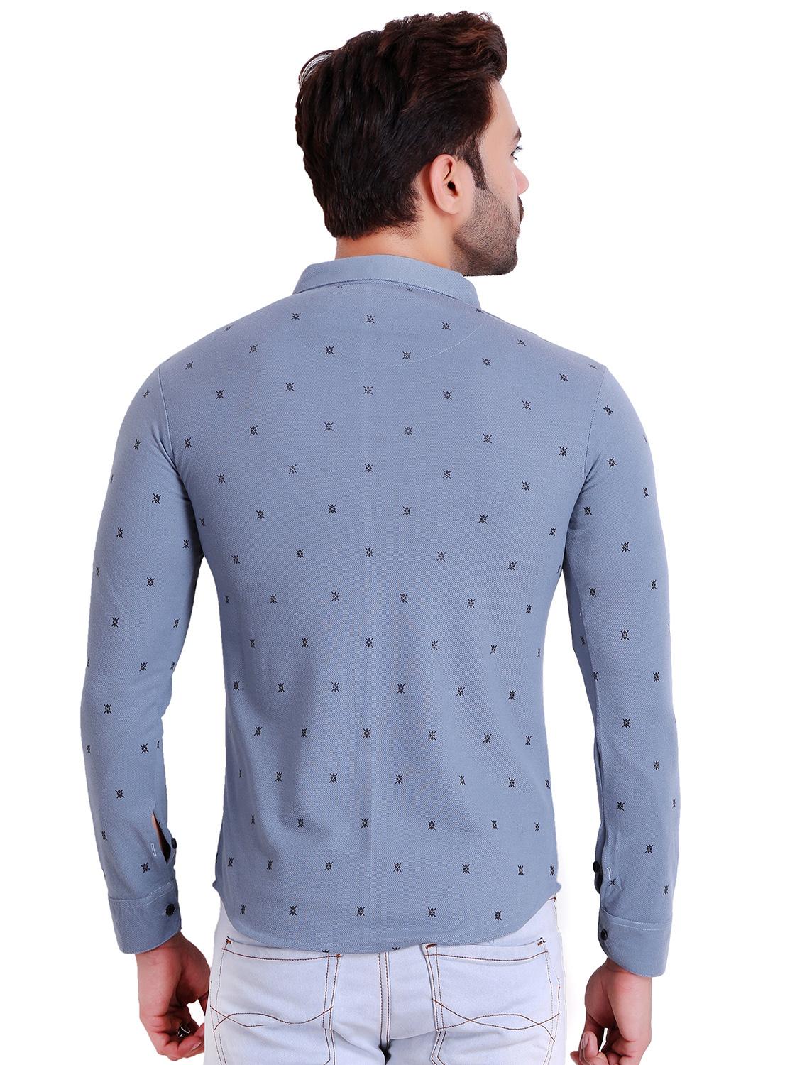 blue printed casual shirt - 16993167 - Standard Image - 2