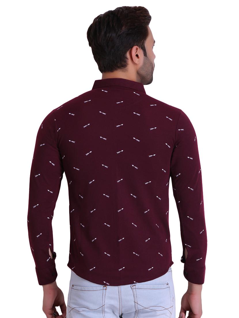 maroon printed casual shirt - 16993168 - Standard Image - 2