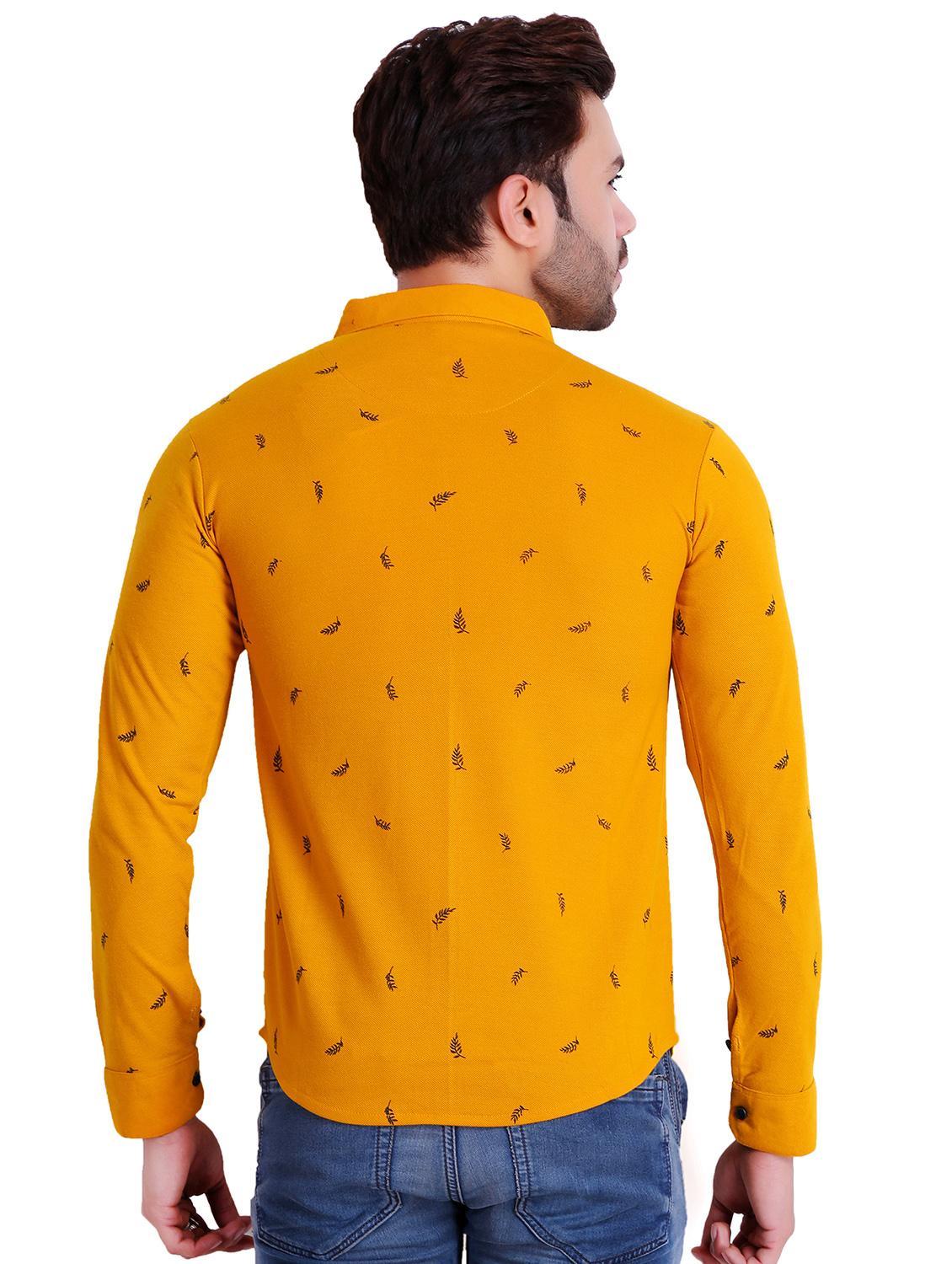 yellow printed casual shirt - 16993169 - Standard Image - 2