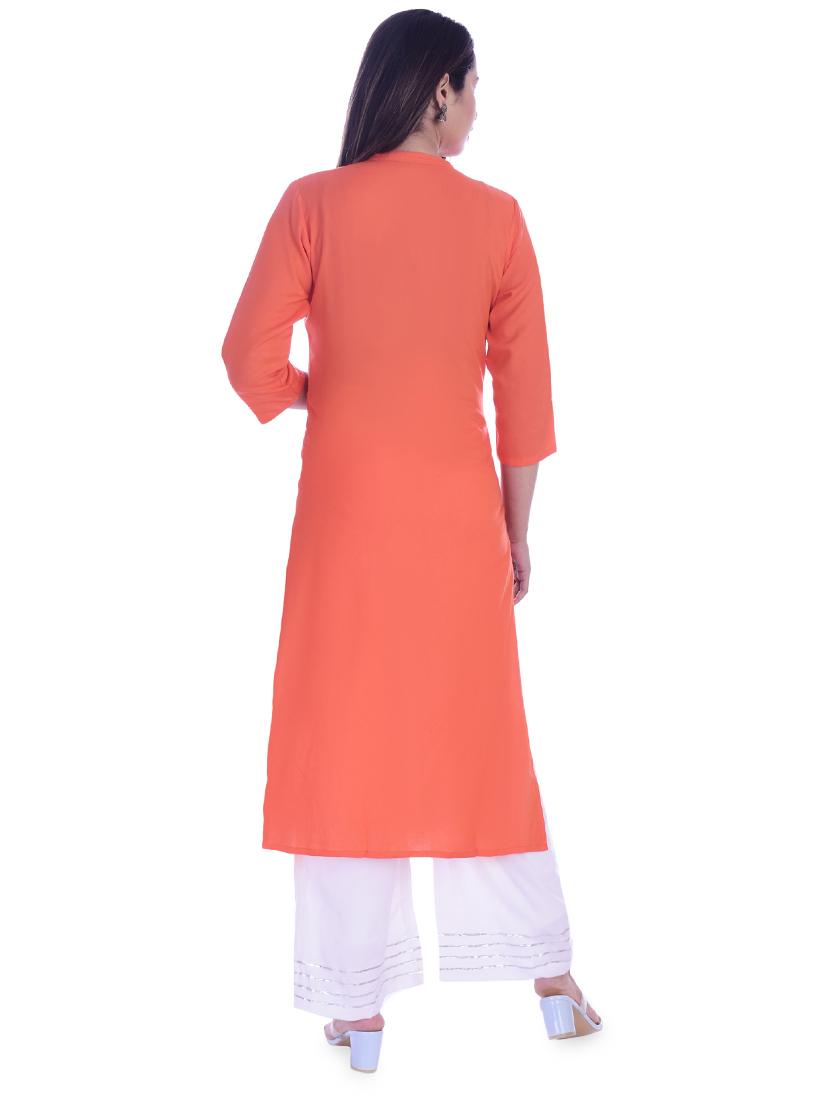 embroidered straight kurta - 16993488 - Standard Image - 2