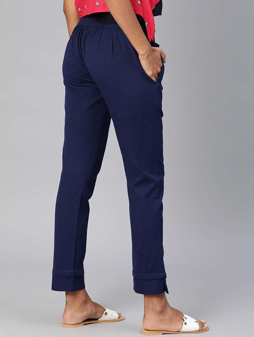 women solid pleated bootcut trouser - 16993611 - Standard Image - 2