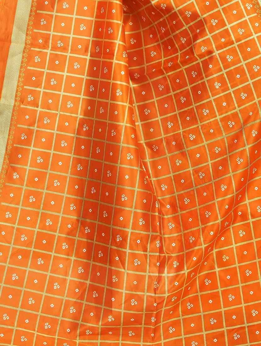 women's checks brown colored saree with blouse - 16994223 - Standard Image - 2