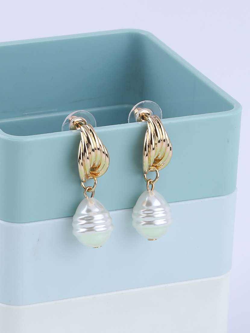 Gold Metal Drop Earring