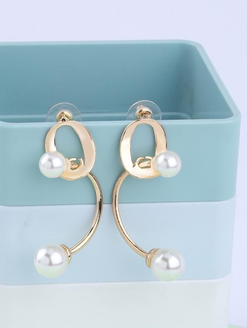 gold metal drop earring - 16994307 - Standard Image - 0
