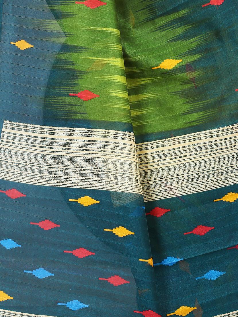 women's self design green colored saree with blouse - 16994324 - Standard Image - 2