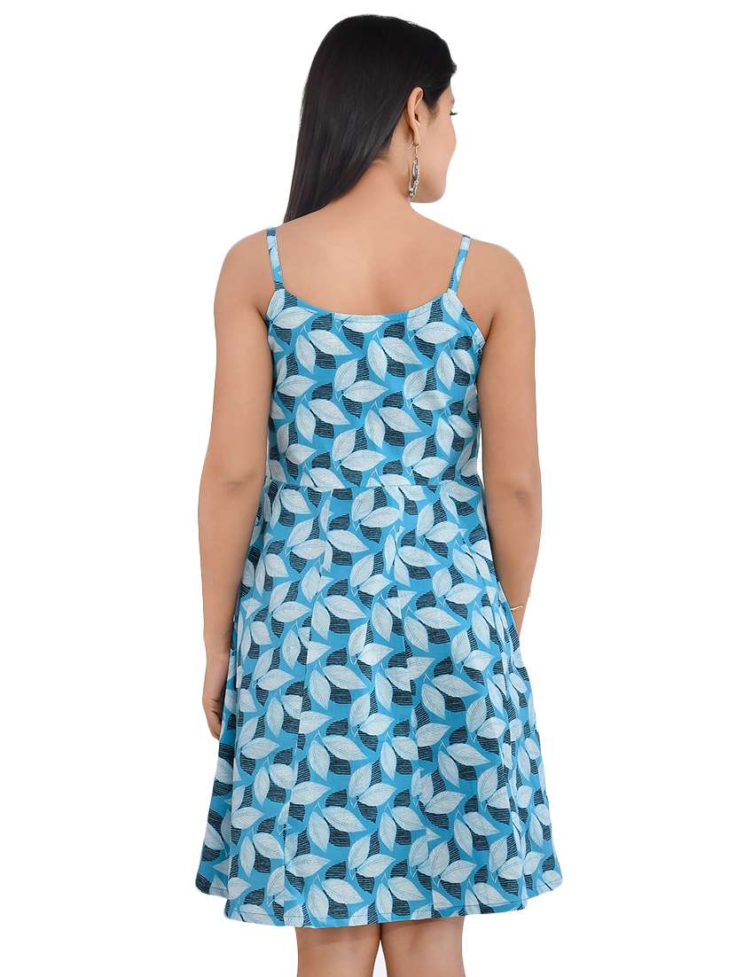 women's fit & flare leaf print dress - 16995064 -  Standard Image - 2