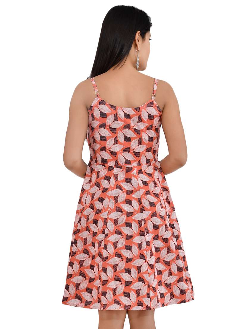 women's fit & flare leaf print dress - 16995065 -  Standard Image - 2