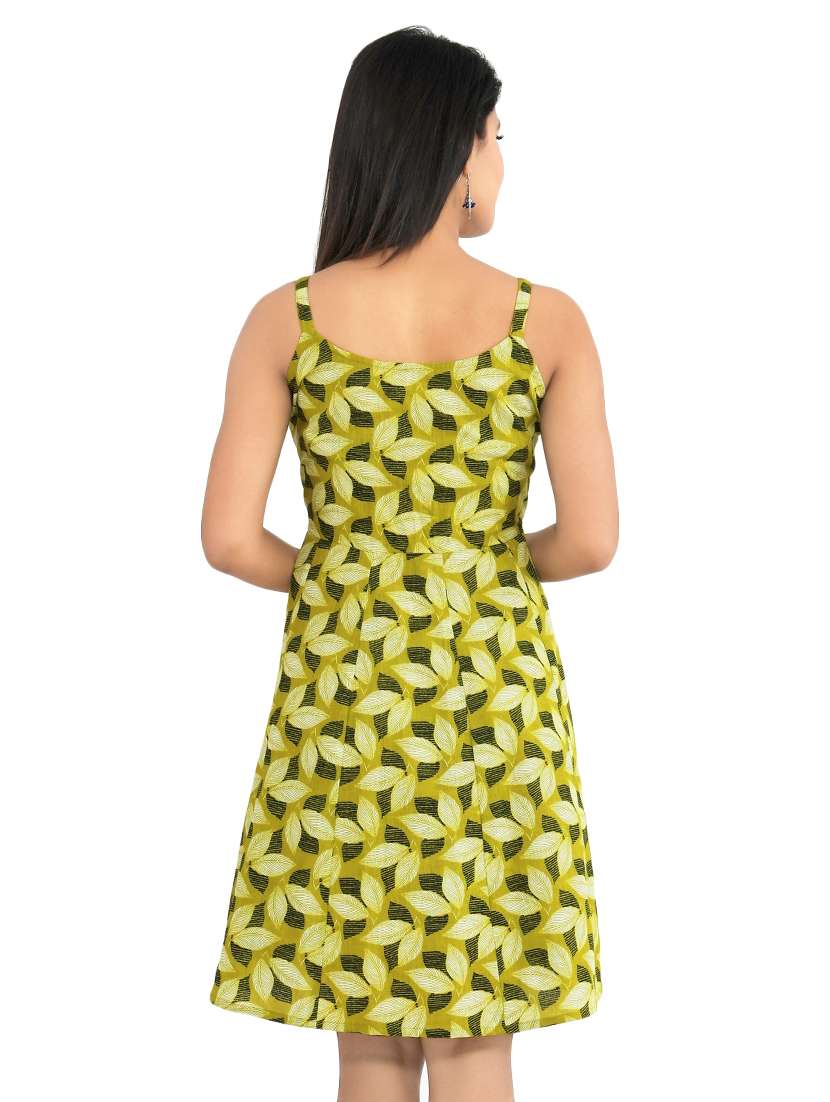 women's fit & flare leaf print dress - 16995066 -  Standard Image - 2