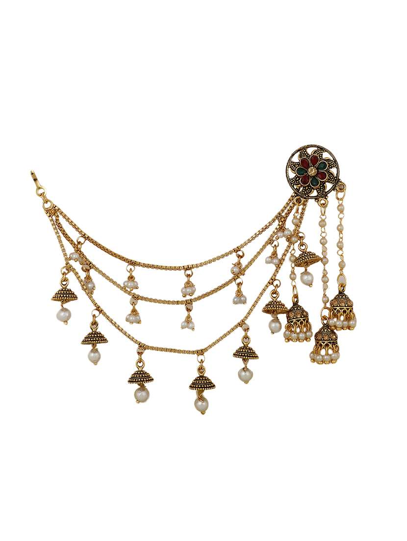 gold brass jhumka earring