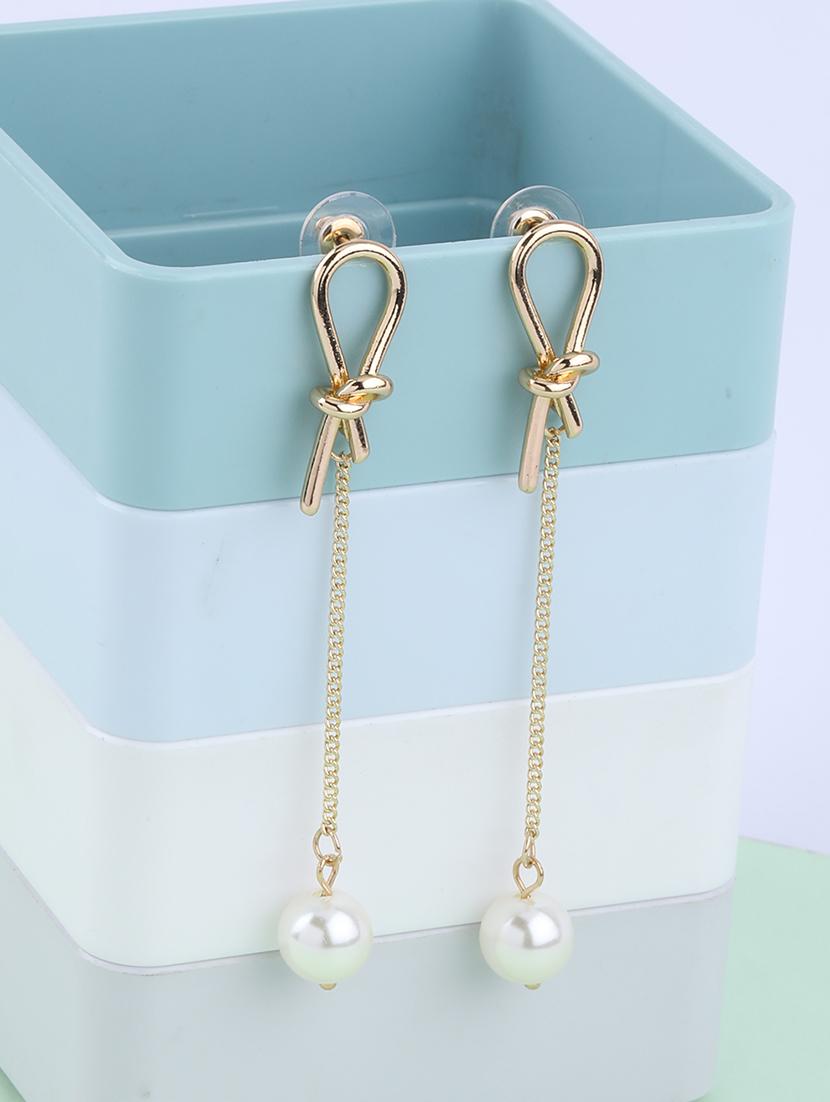 gold metal drop earring - 16995657 - Zoom Image - 0