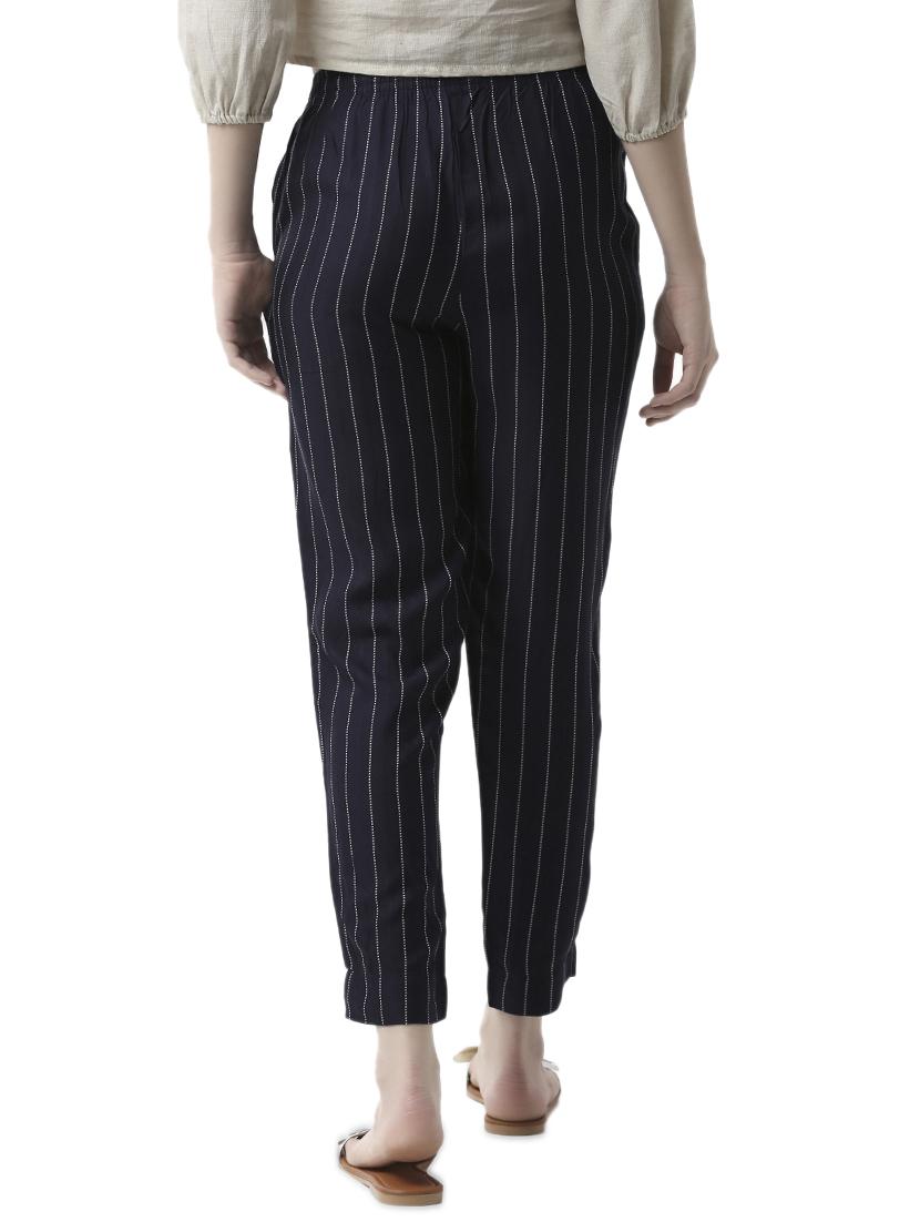 mid rise striped flat front trouser - 16995691 - Standard Image - 2