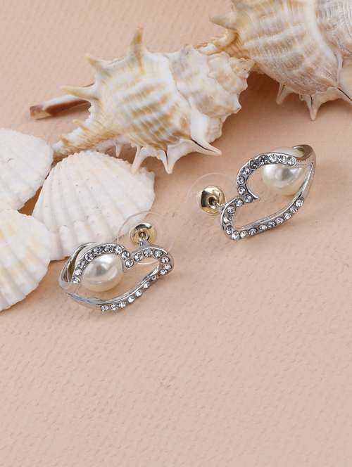 silver metal studs earring - 16996170 - Standard Image - 0
