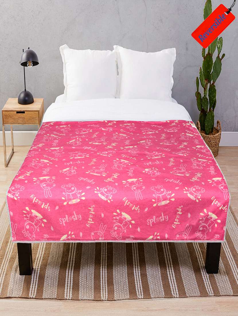  peppa pig soft velvet, reversible printed kids sofa blanket