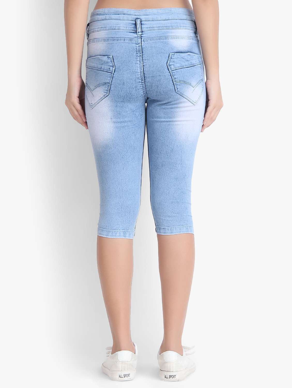 distressed denim capri - 17001333 - Standard Image - 2