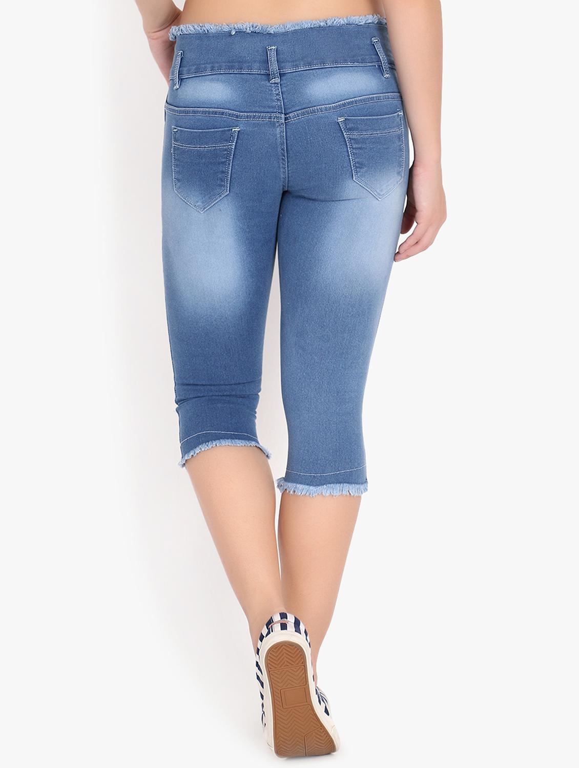 frayed waist distressed capri - 17001339 - Standard Image - 2