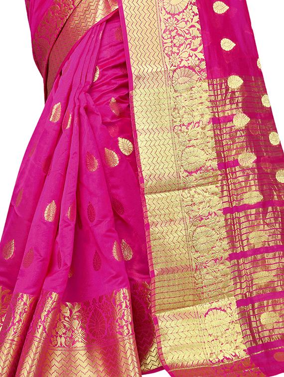 self design woven saree with blouse - 17002036 - Standard Image - 2