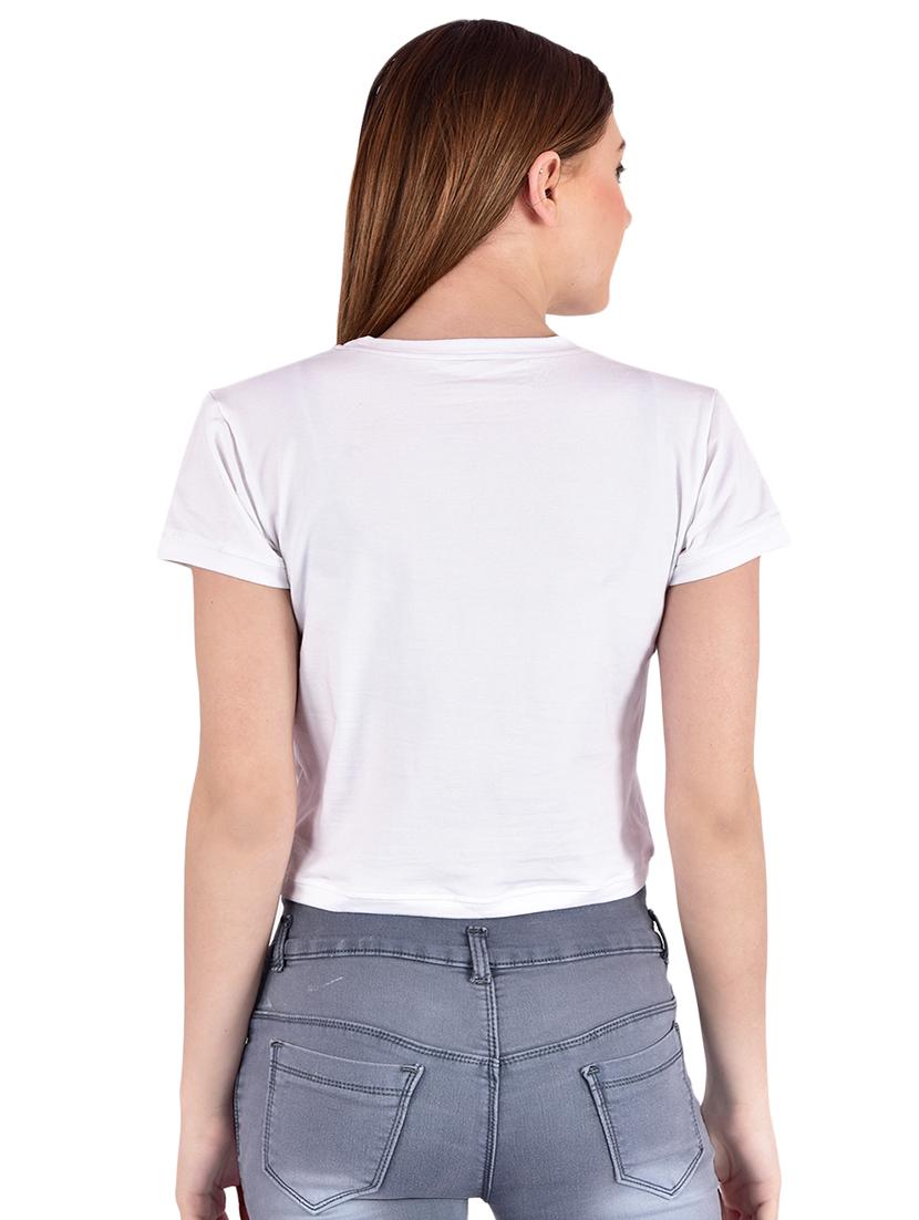 round neck graphic crop tee - 17006141 - Standard Image - 2