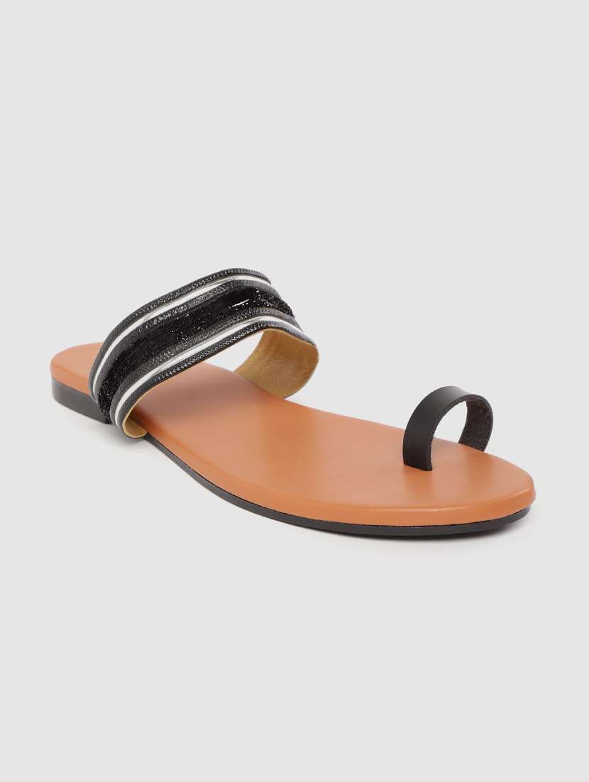 black synthetic kolhapuris