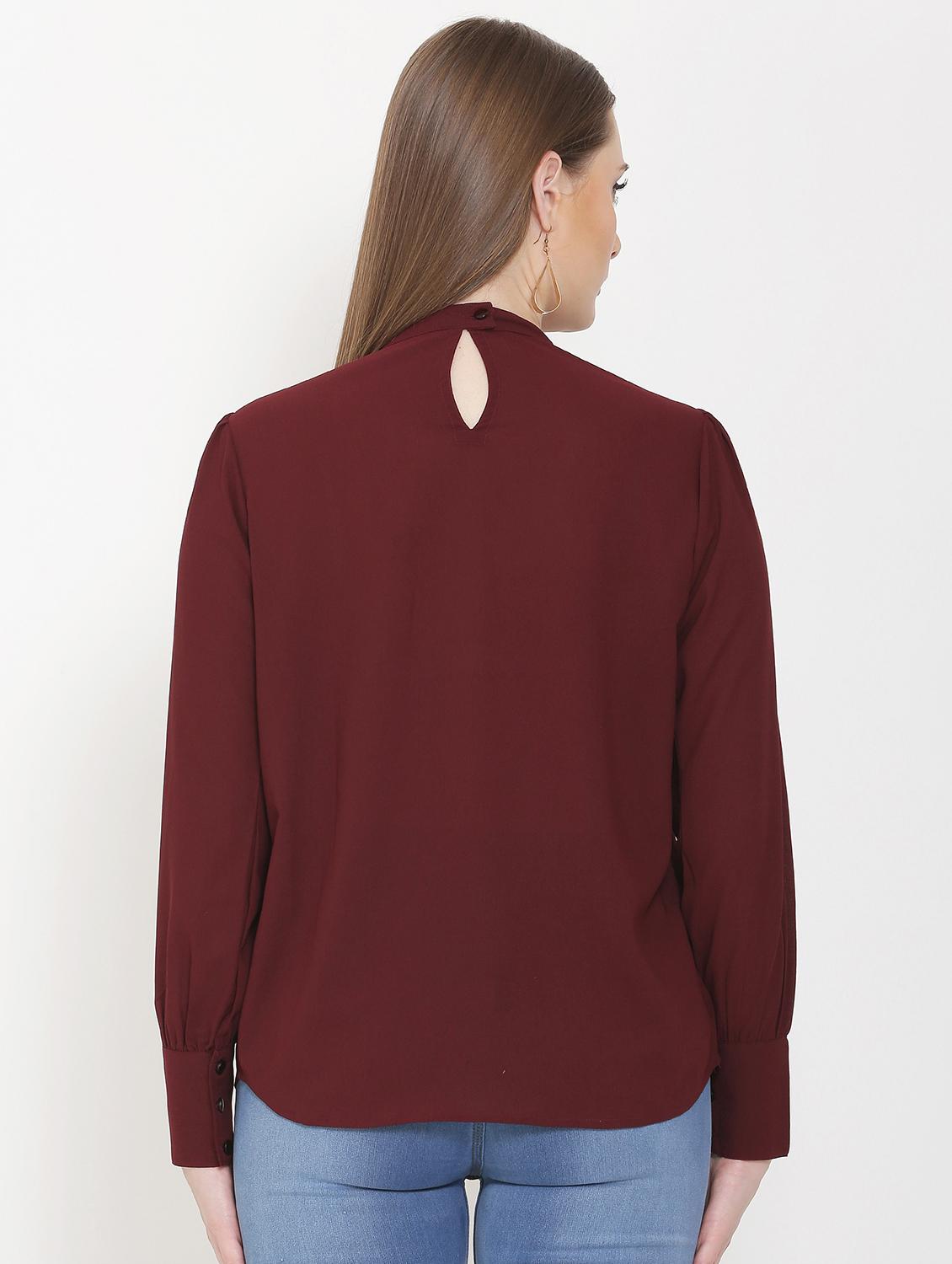 round neck long sleeves top - 17007709 - Standard Image - 2