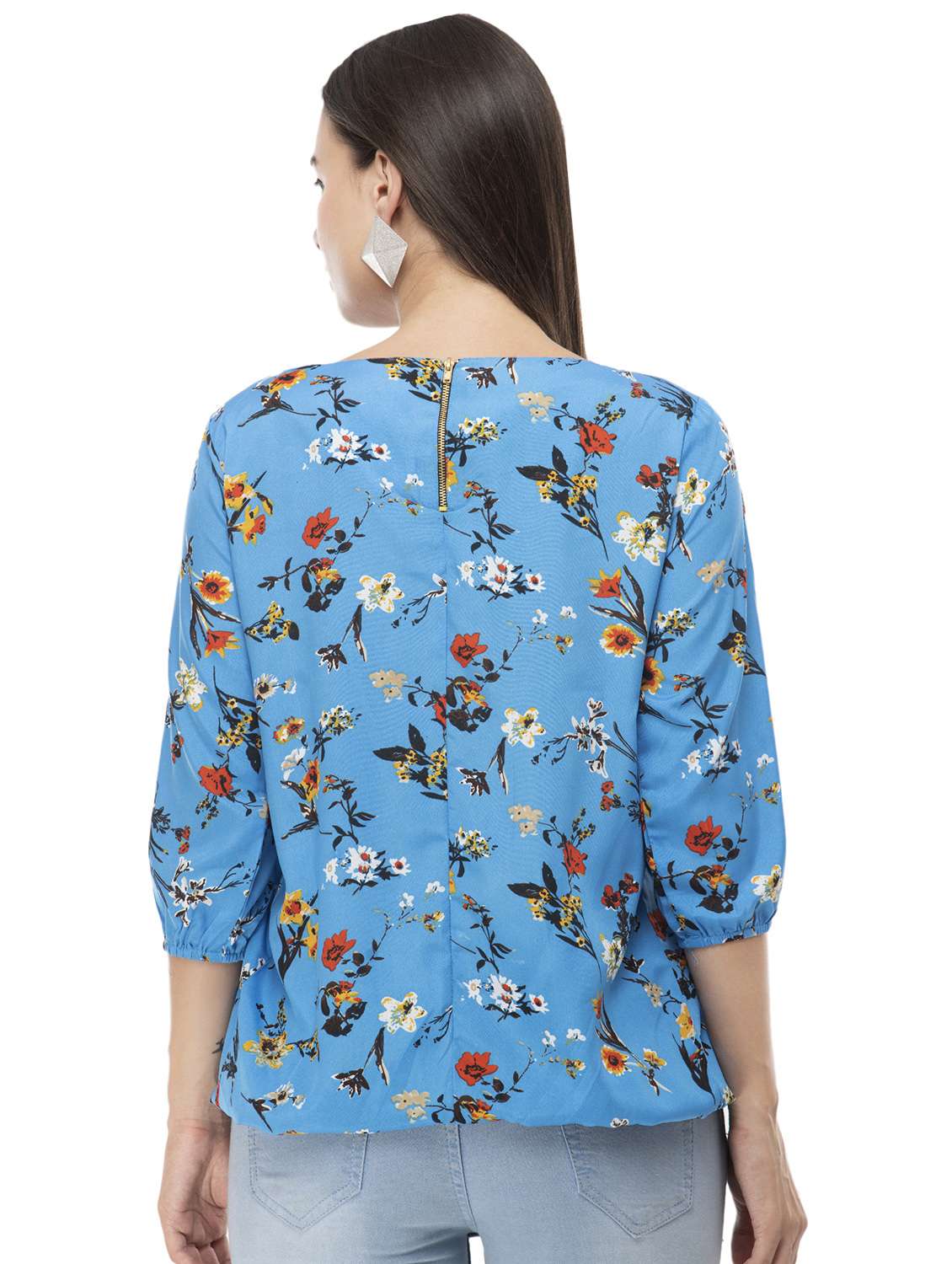 round neck floral top  - 17007713 -  Standard Image - 2