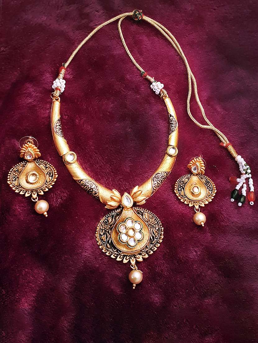 copper gold plated choker necklace