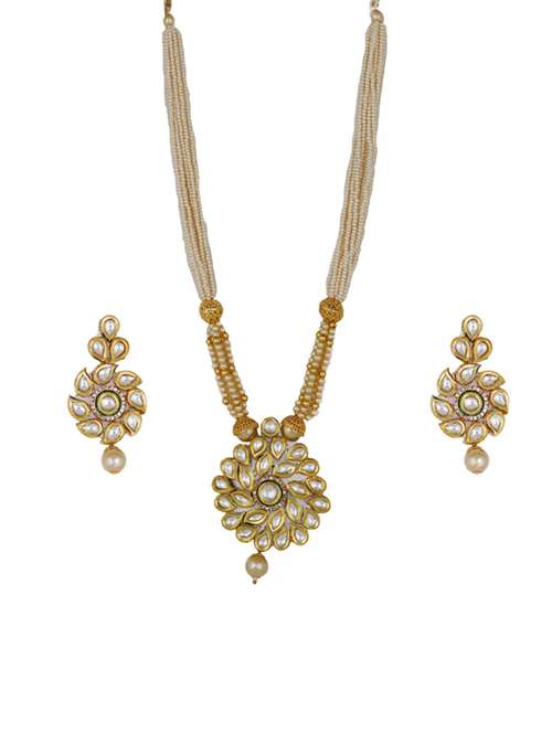 gold plated pearl necklace - 17008850 - Standard Image - 0