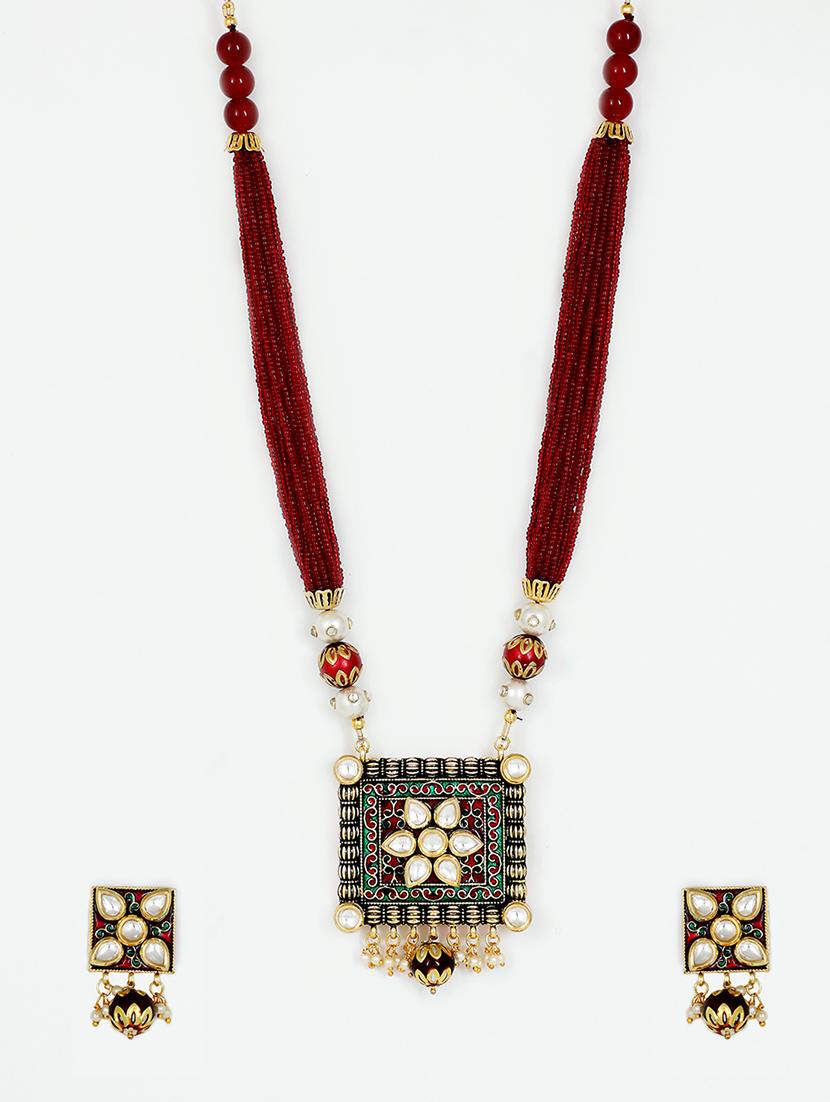 red gold plated pearl necklace - 17008877 - Zoom Image - 0