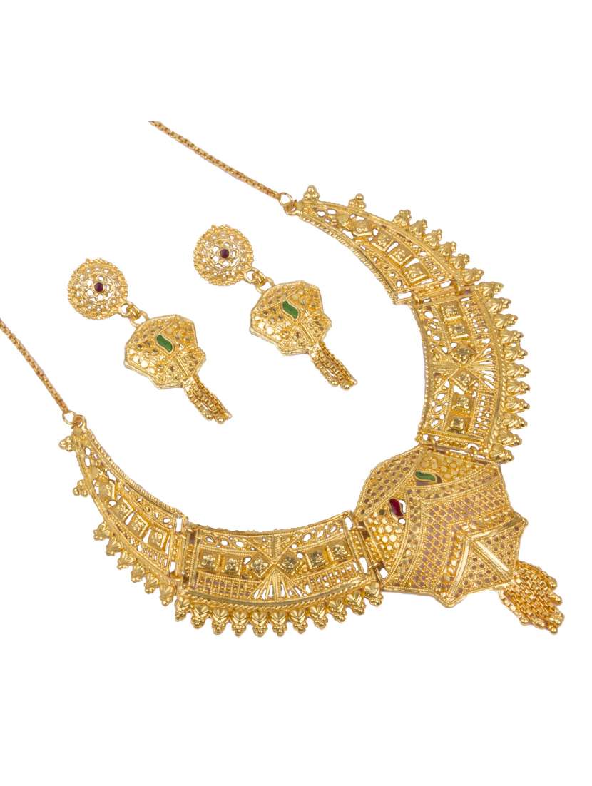 gold plated bridal necklace