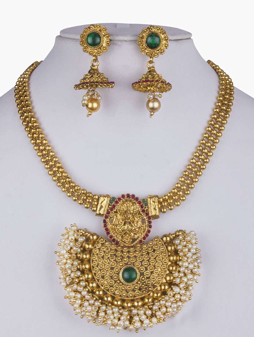 gold plated bridal necklace - 17008949 - Standard Image - 2