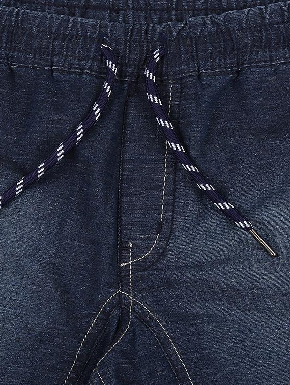 dark blue cotton blend shorts - 17009620 - Standard Image - 2