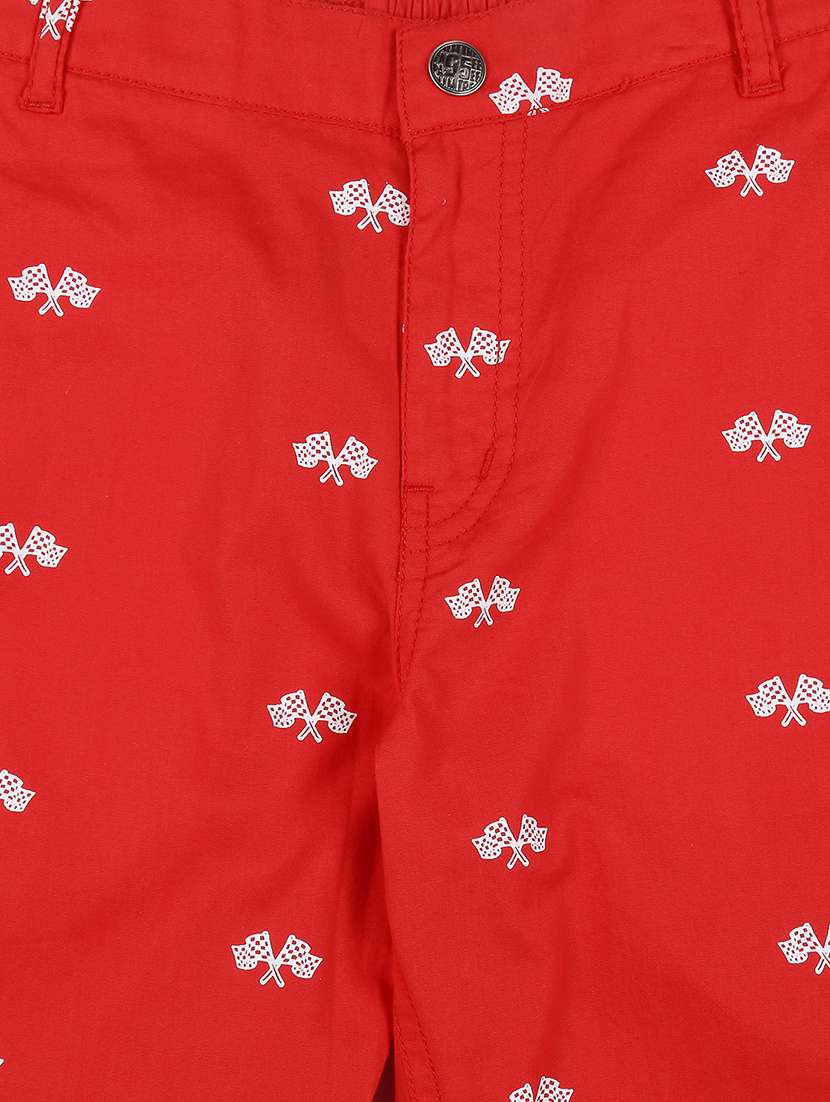 red cotton blend shorts  - 17009641 -  Standard Image - 2