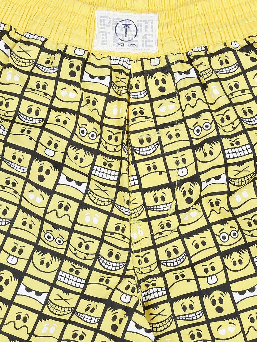 yellow cotton blend shorts - 17009650 - Standard Image - 2