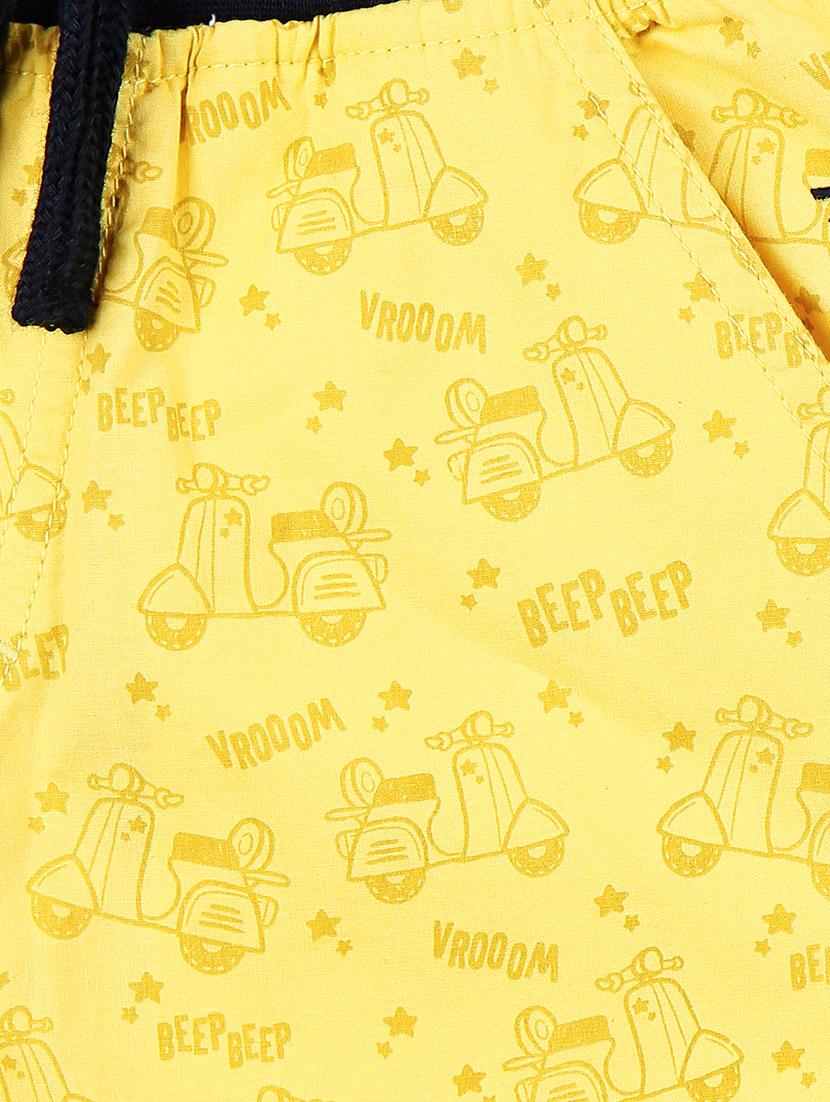 yellow cotton blend shorts - 17009673 - Standard Image - 2