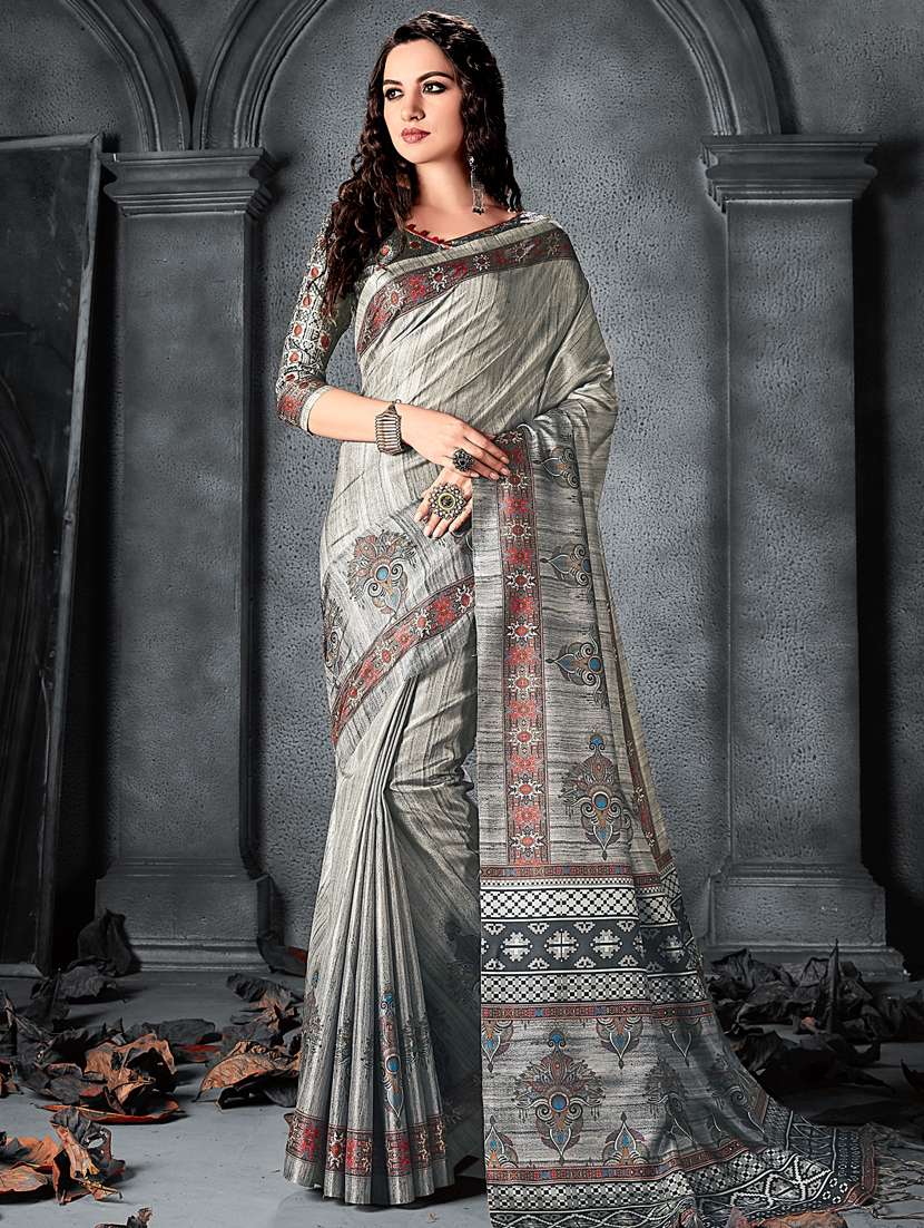 abstract printed saree with blouse