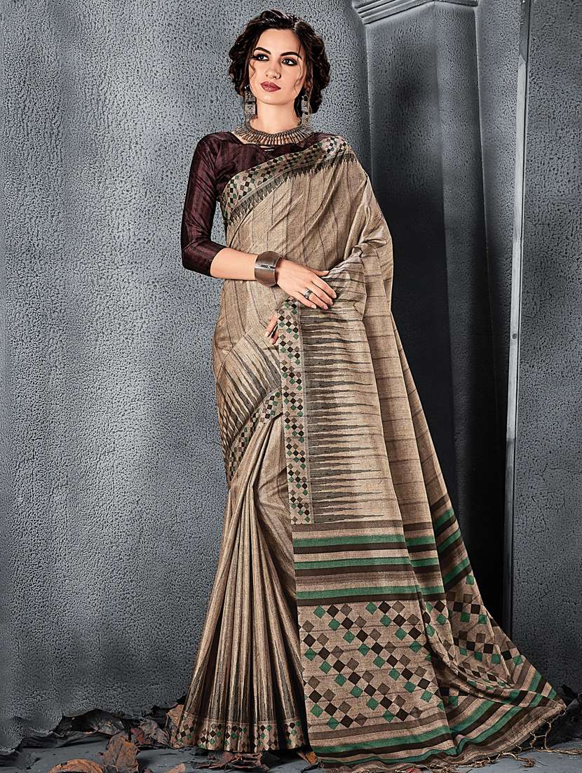 abstract printed saree with blouse